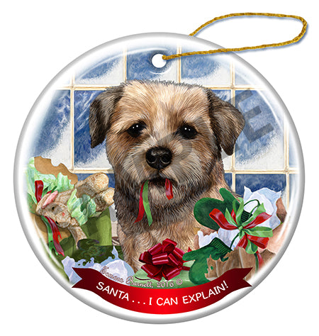 Border Terrier - Santa I Can Explain Ornament