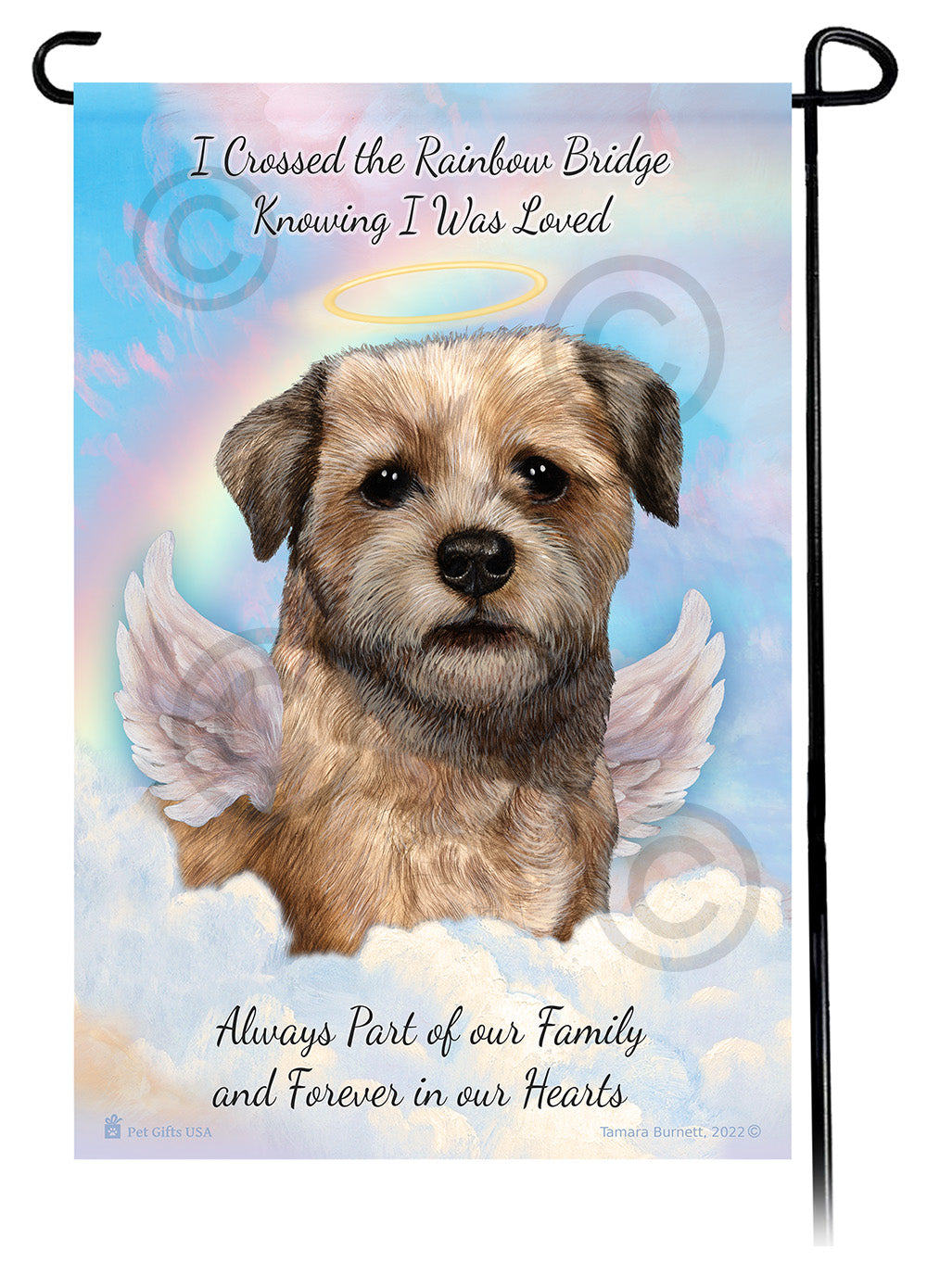 Border Terrier Memorial Garden Flags
