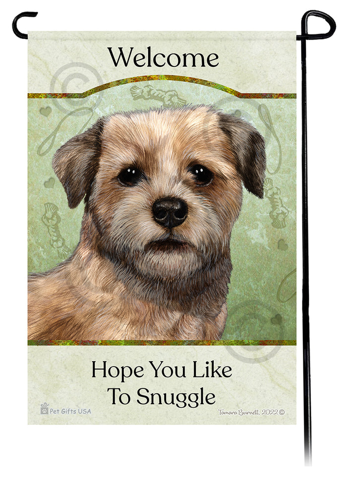 Border Terrier Hope You Like To Snuggle Garden Flags