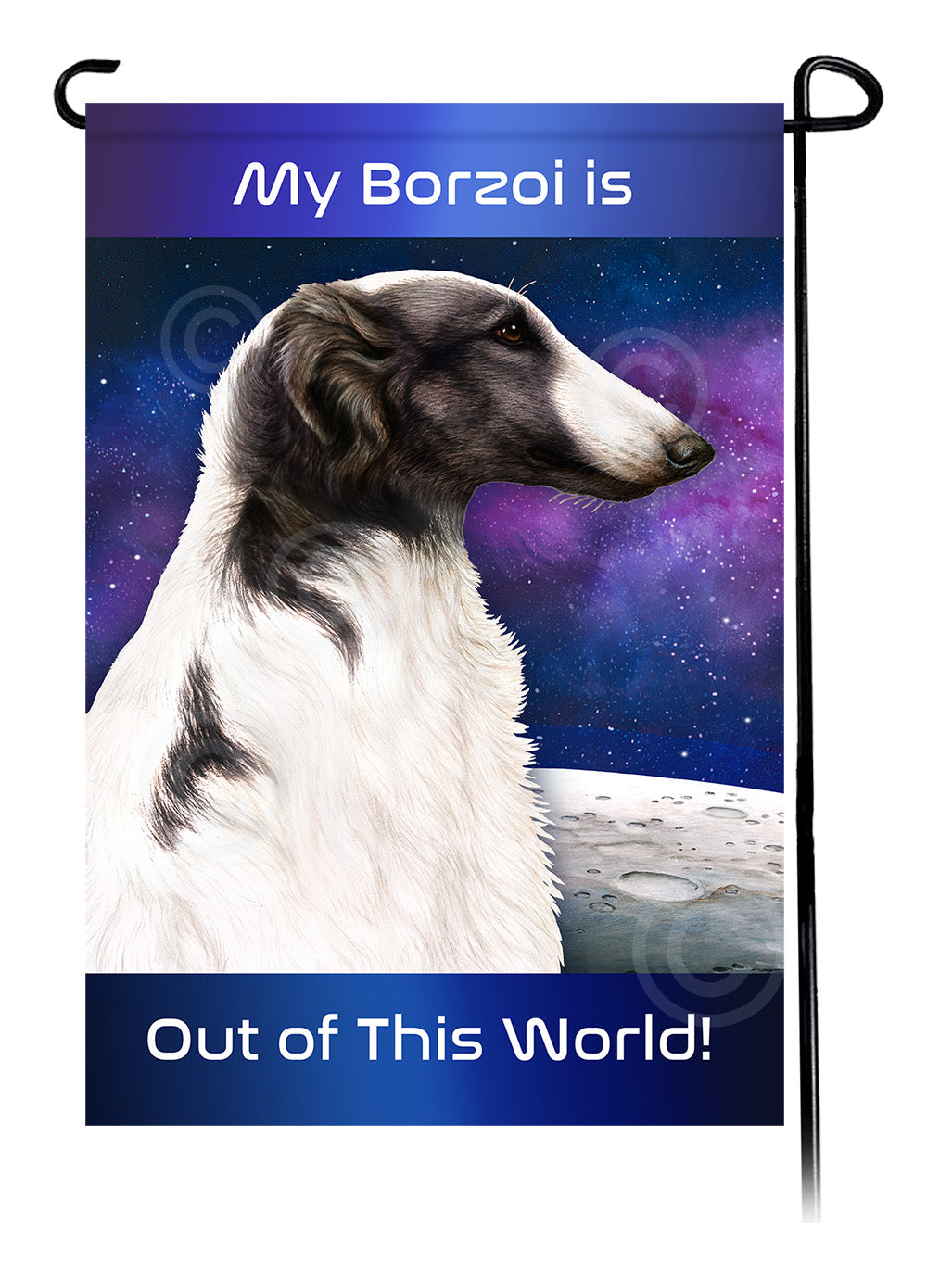 Borzoi Out Of This World Garden Flags