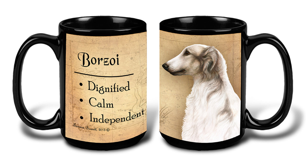 Borzoi Grey & White - My Faithful Friends Mug 15 oz
