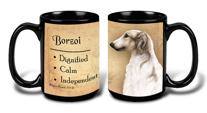 Borzoi Grey & White - My Faithful Friends Mug 15 oz