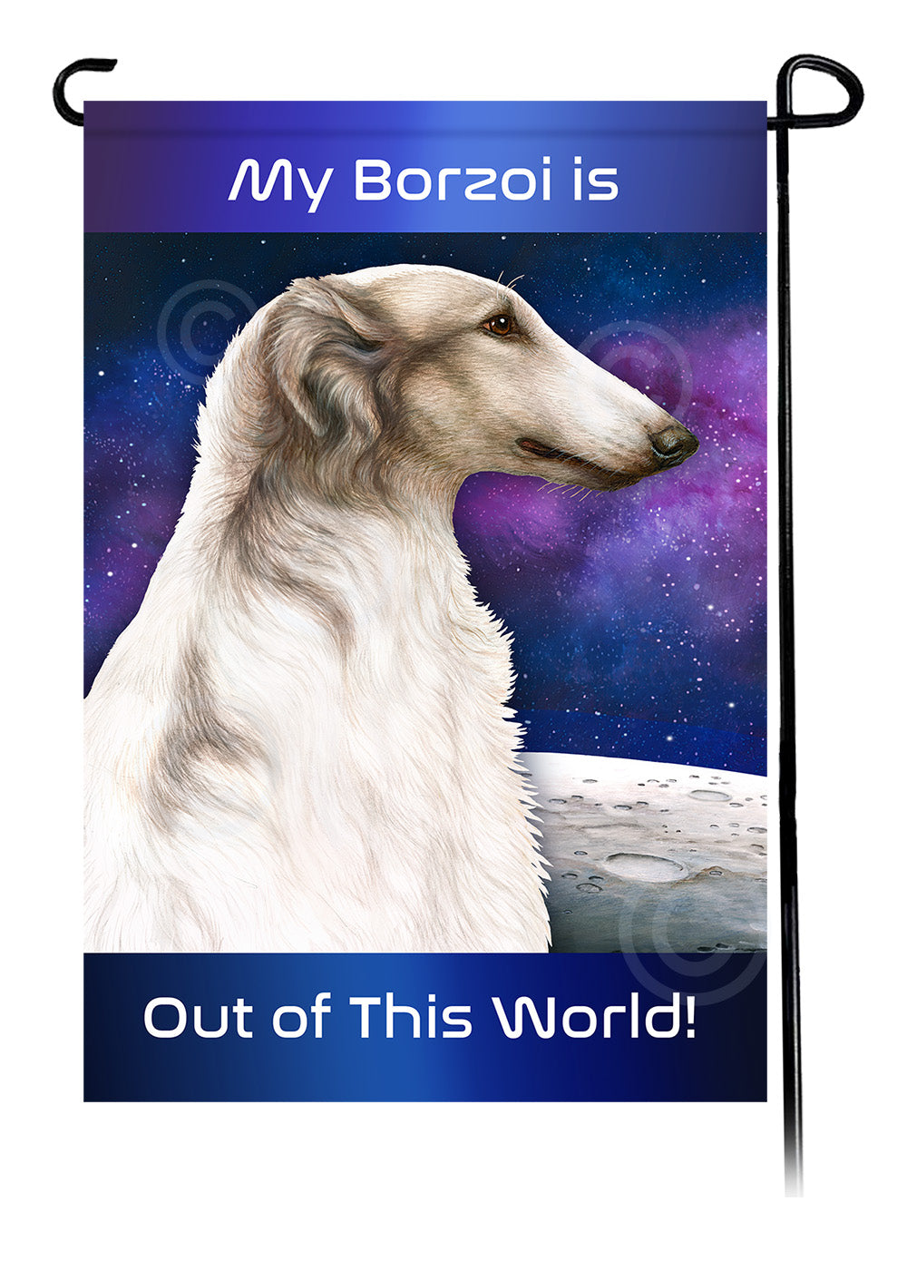 Borzoi Out Of This World - Garden Flag