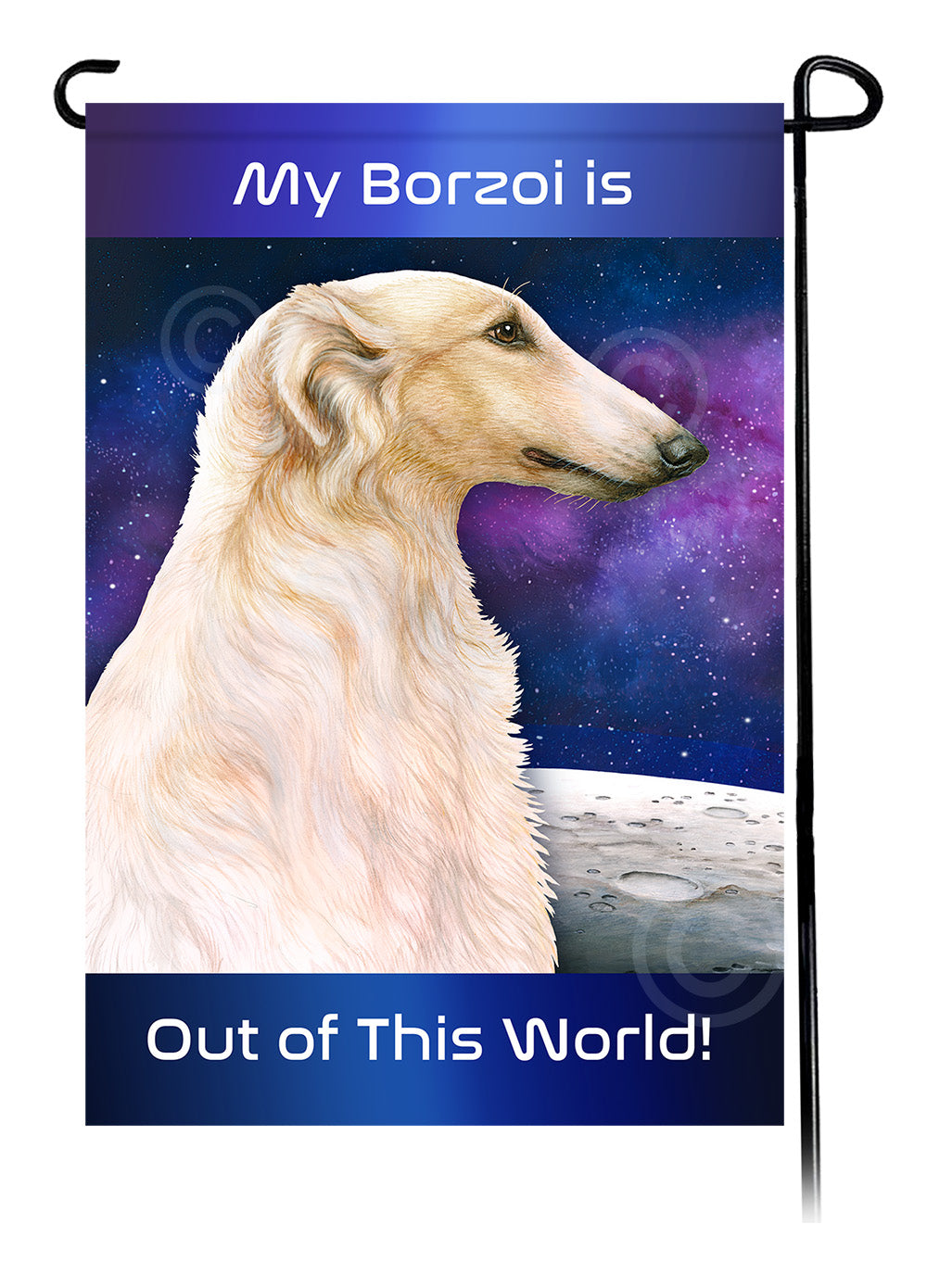 Borzoi Out Of This World - Garden Flag