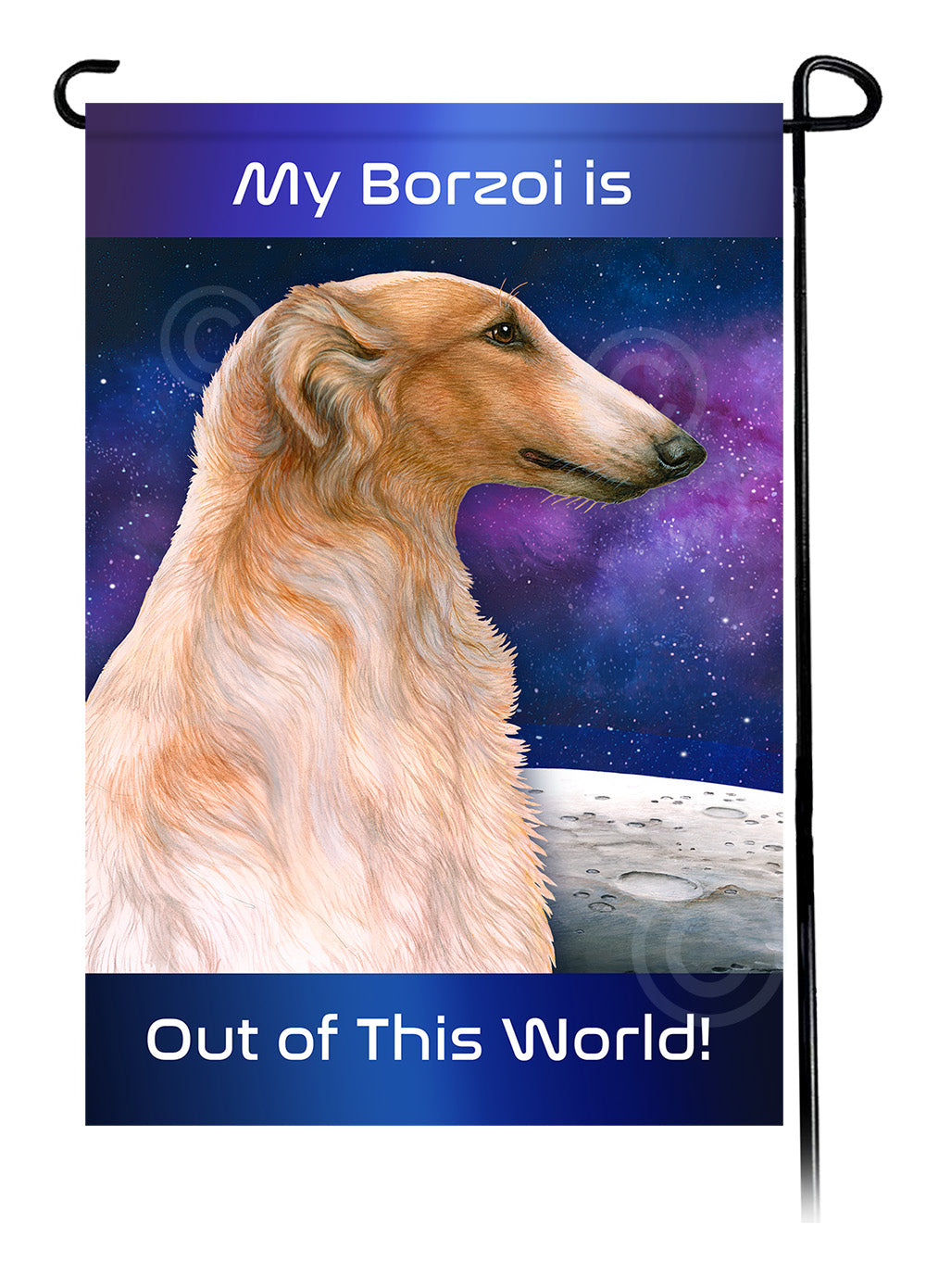 Borzoi Out Of This World - Garden Flag