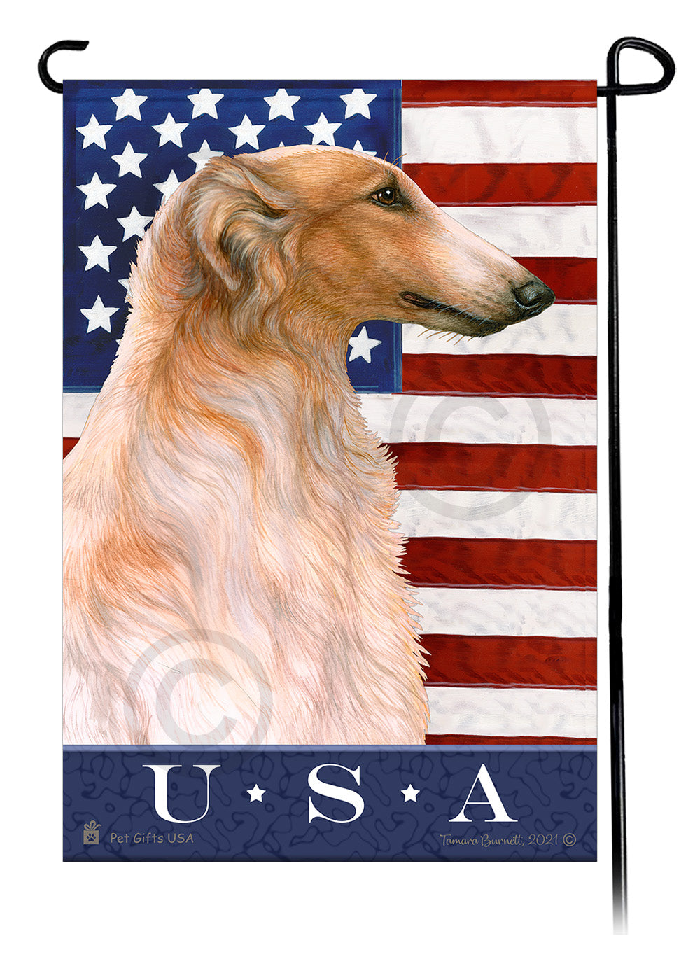 Borzoi True Blue - Garden Flag