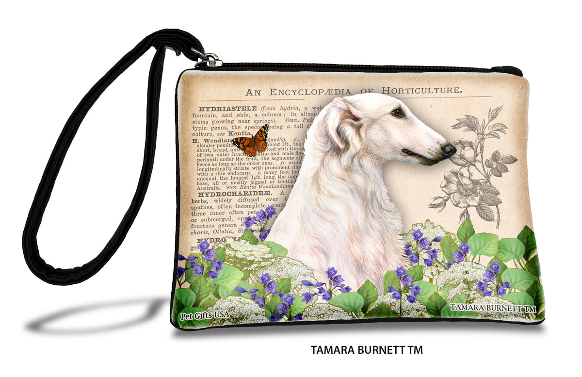 Borzoi White Zippees Pet Pouch