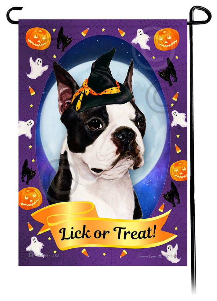 Boston Terrier Halloween Howls Garden Flags