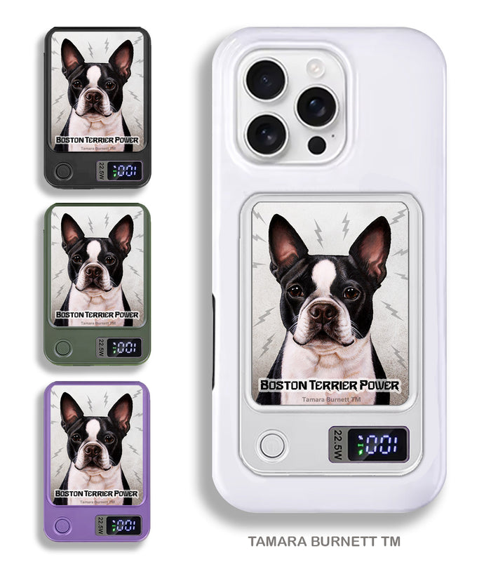 Boston Terrier Black and White Phone Bank Wireless Charger