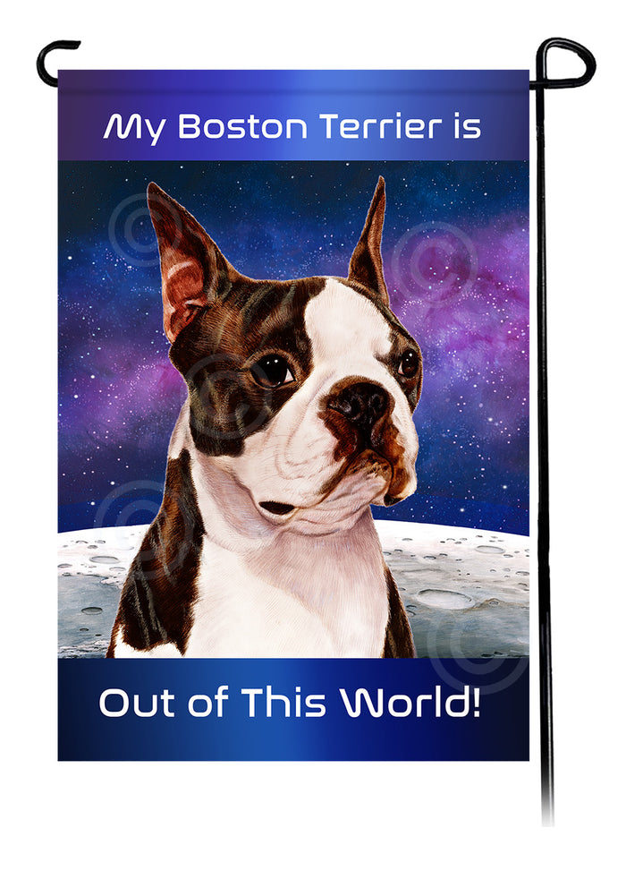 Boston Terrier Out Of This World Garden Flags