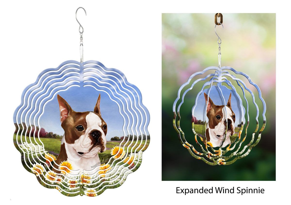 Boston Terrier Brown And White Wind Spinner