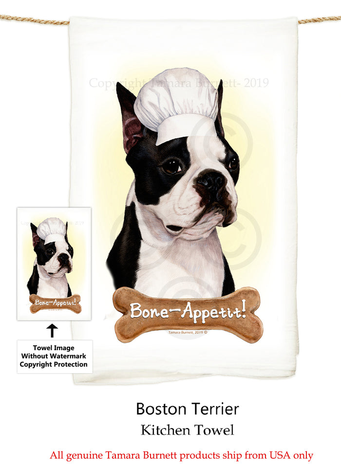 Boston Terrier Flour Sack Towel