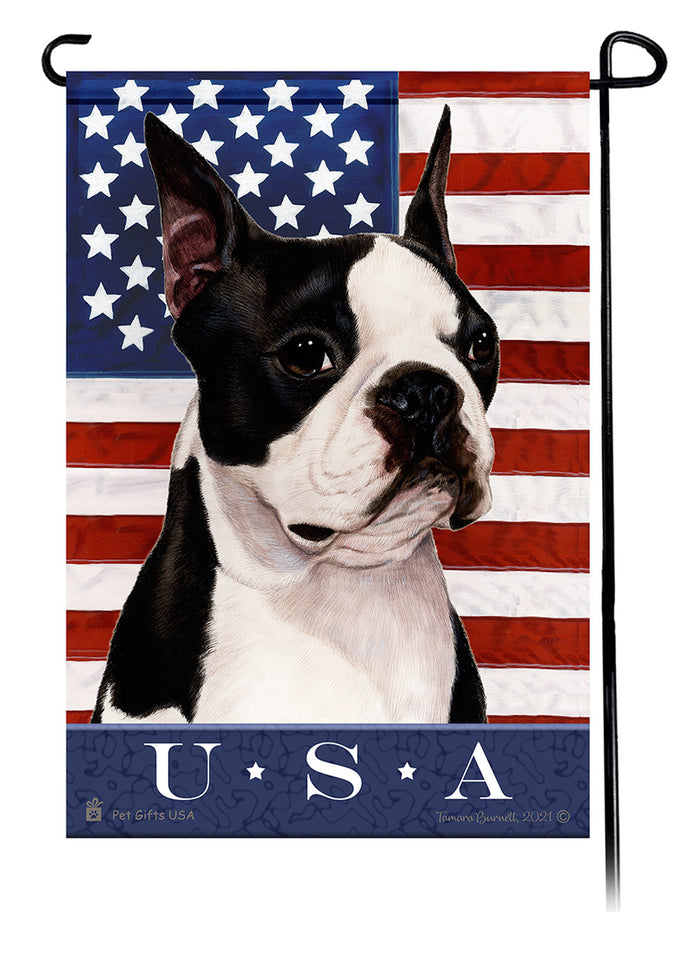 Boston Terrier True Blue Garden Flags