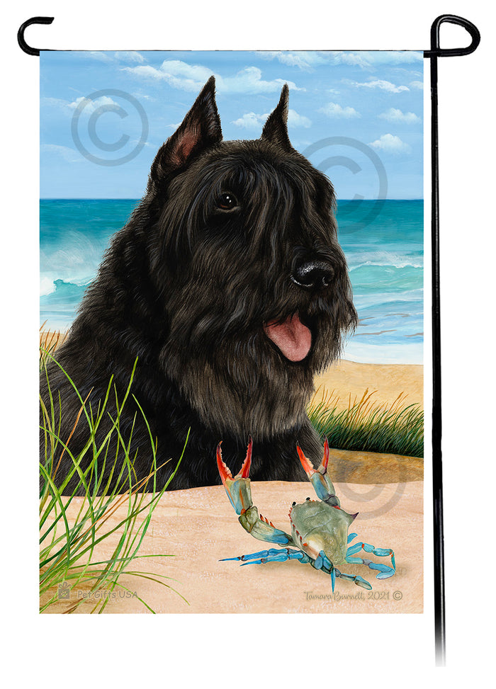 Bouvier des Flandres Summer Flowers Garden Flag