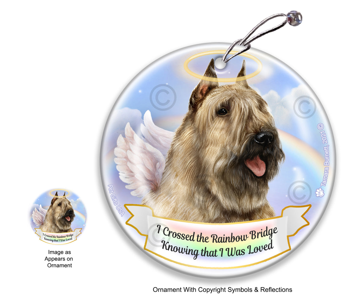 Bouvier des Flandres Rainbow Bridge Memorial Ornament