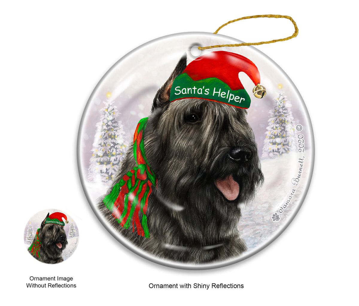 Bouvier des Flandres Grey Ornament