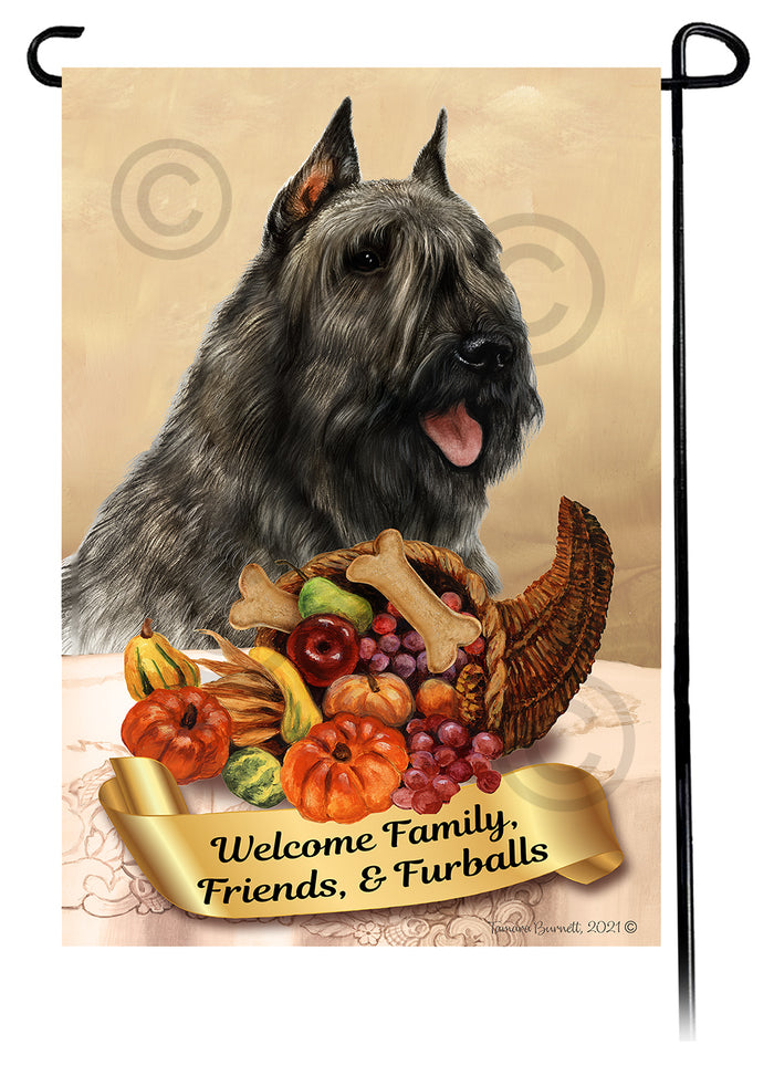 Bouvier des Flandres Thanksgiving Garden Flags