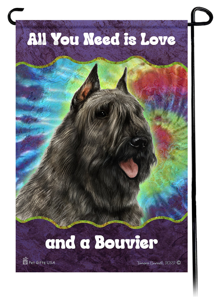 Bouvier des Flandres All You Need Is Love Garden Flags