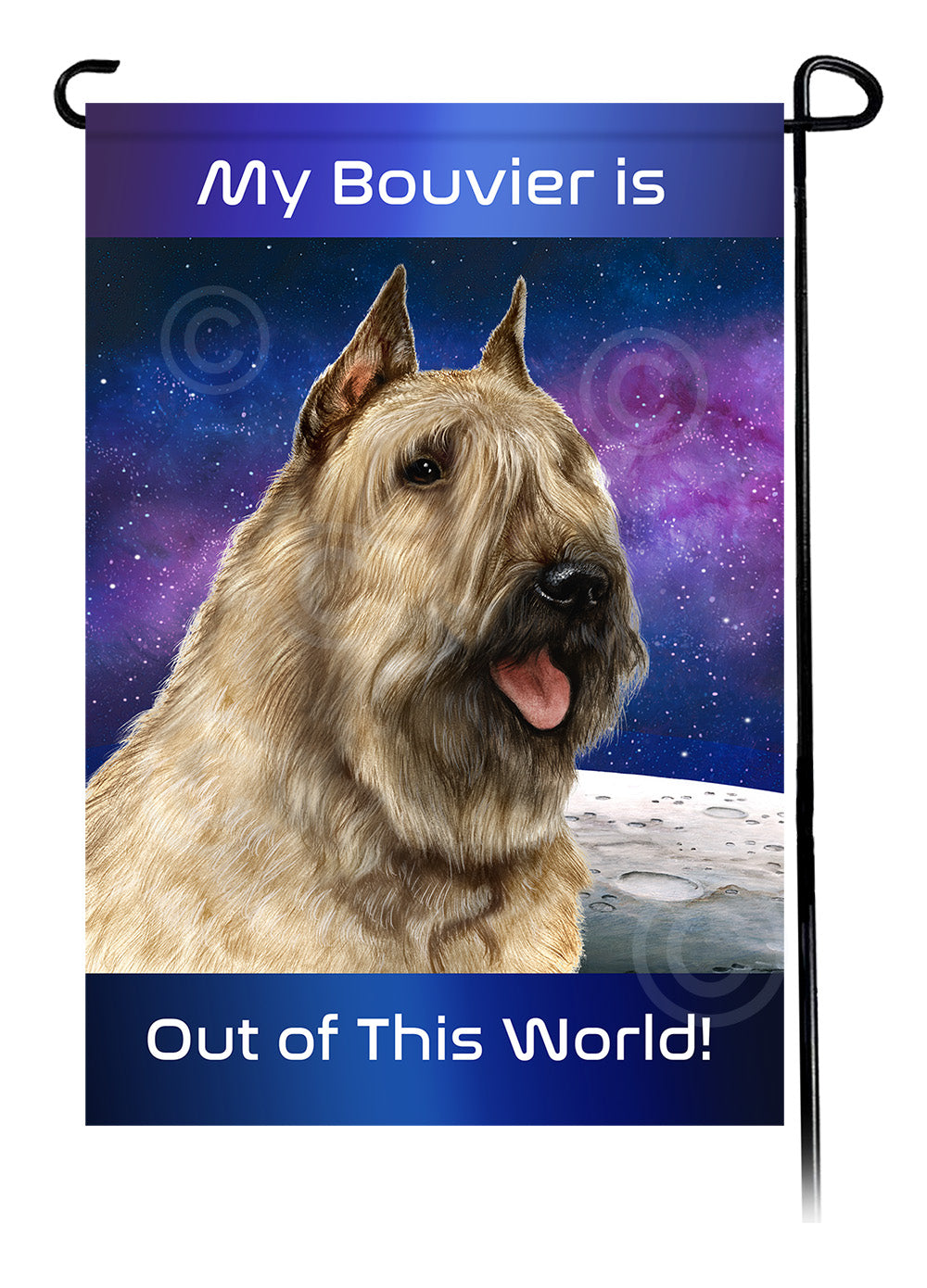 Bouvier des Flandres Out Of This World - Garden Flag