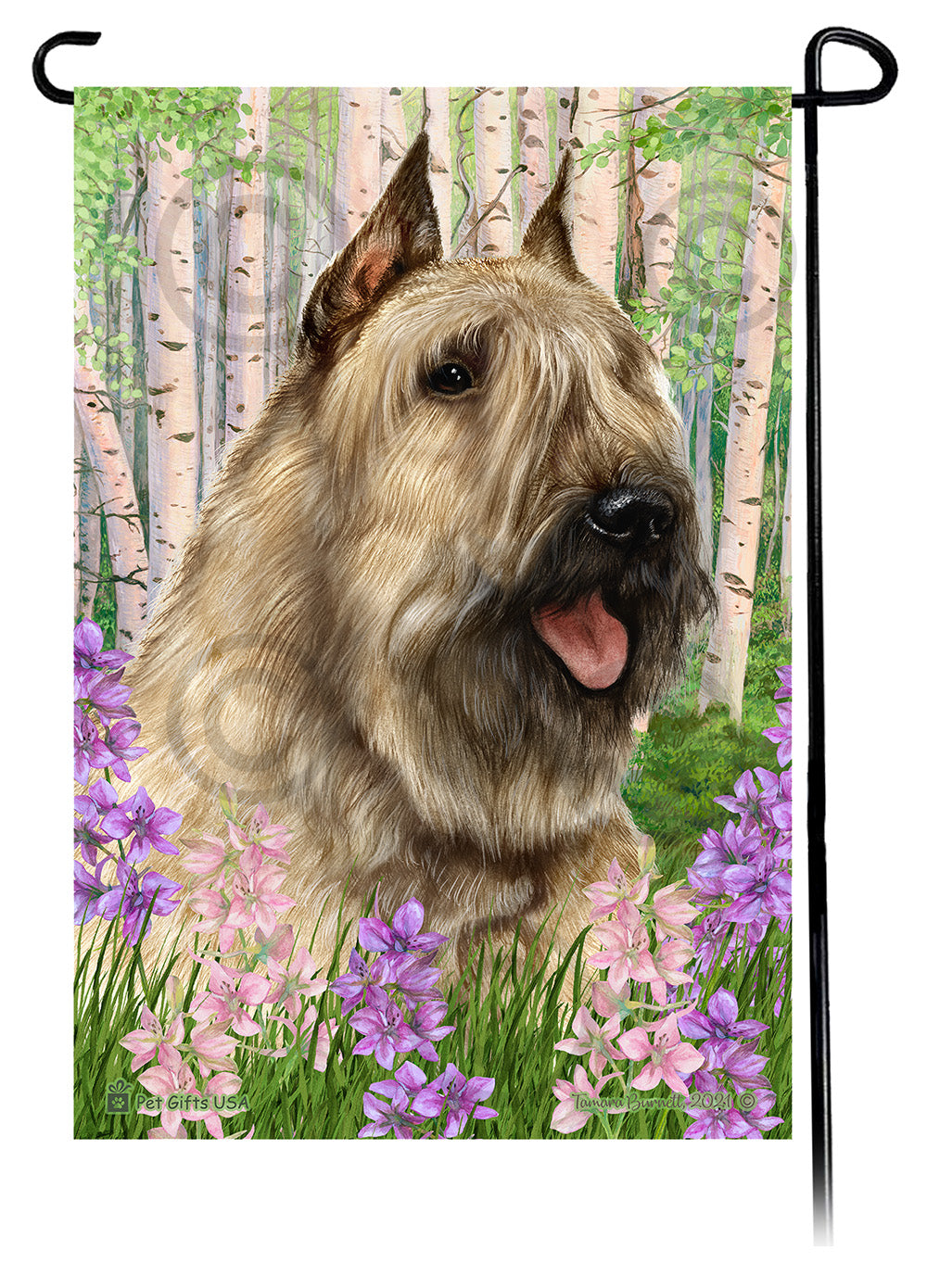 Bouvier des Flandres Spring Flowers - Garden Flag