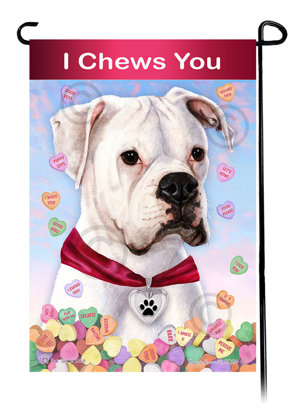 Boxer Valentine Sweetheart - Garden Flag