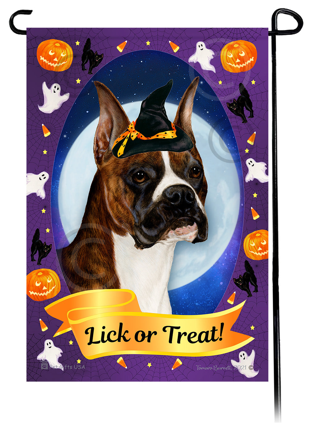 Boxer Halloween Howls Garden Flags