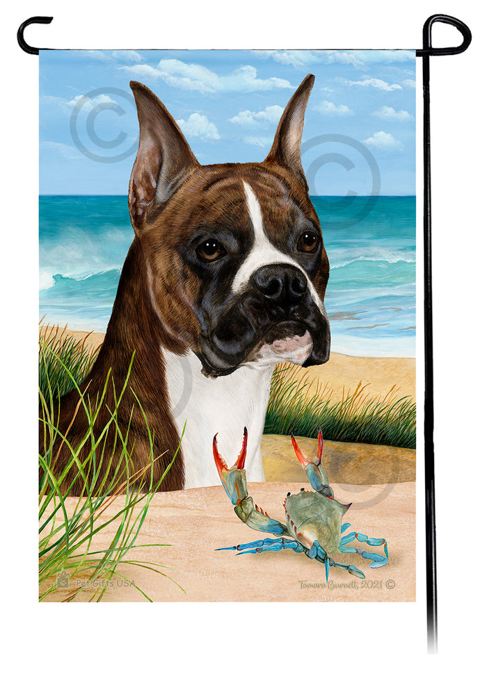 Boxer Summer Flowers Garden Flag