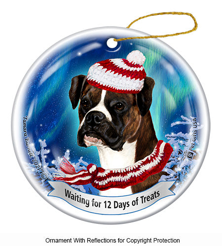 Boxer Brindle Uncropped Ornament
