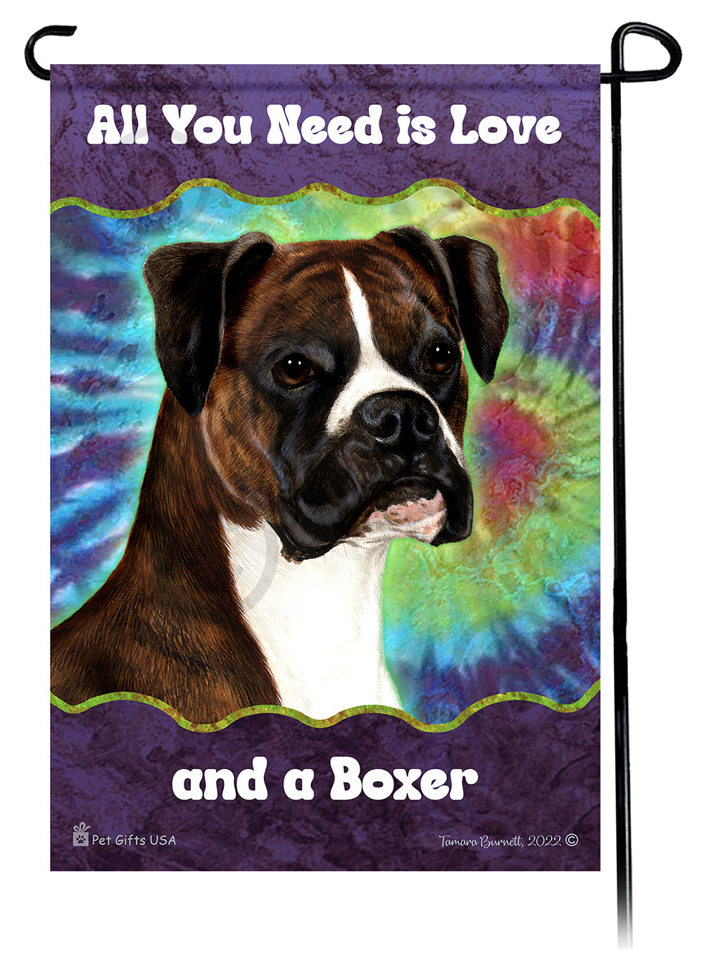 Boxer All You Need Is Love Garden Flag