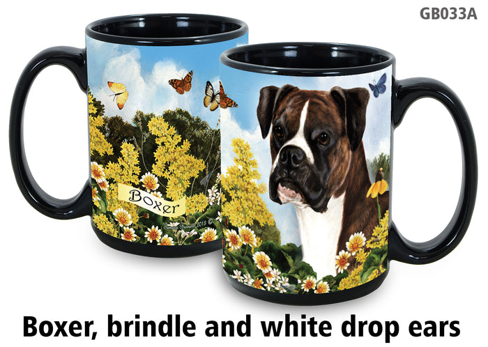 Boxer Brindle Uncropped - Garden Party Fun Mug 15 oz