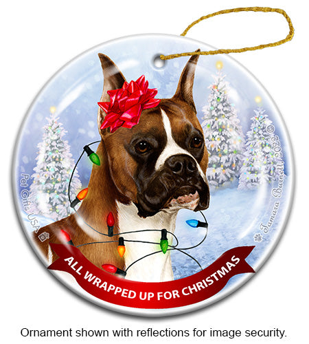 Boxer Fawn Cropped Ornament