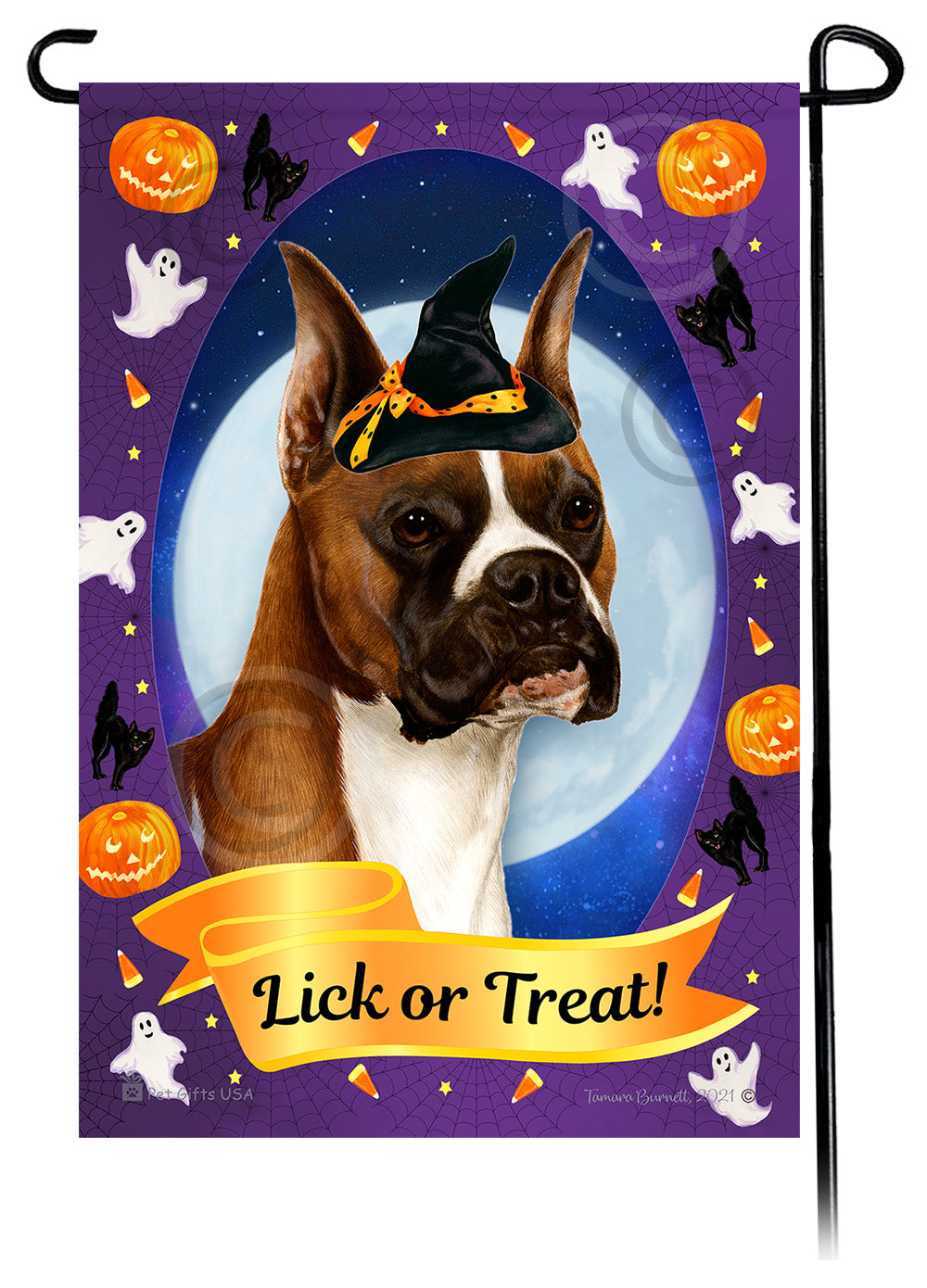 Boxer Halloween Howls - Garden Flag