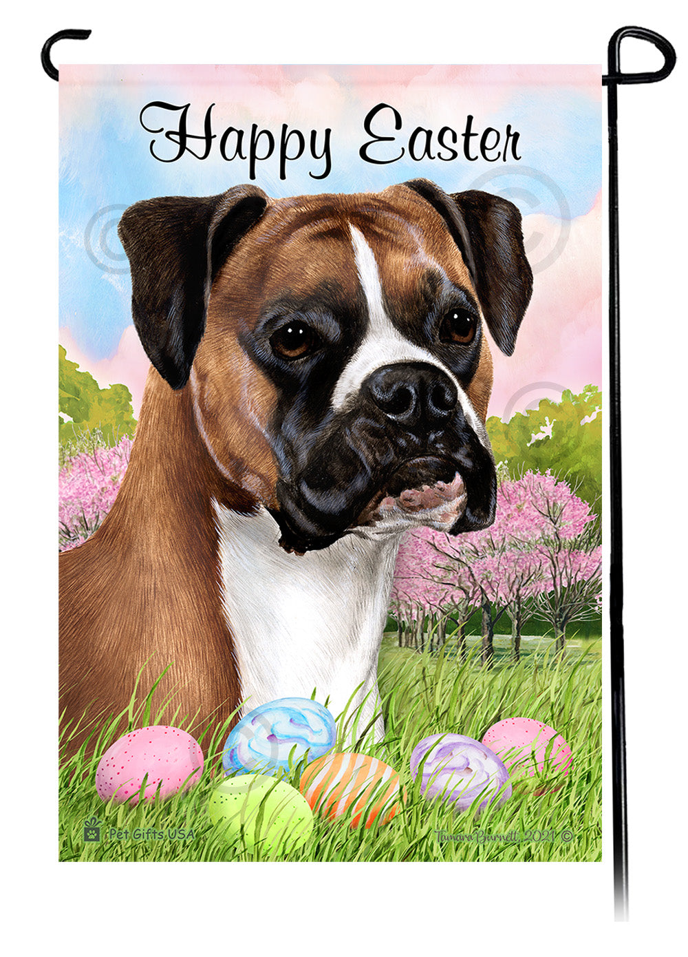 Boxer Happy Easter Garden Flags