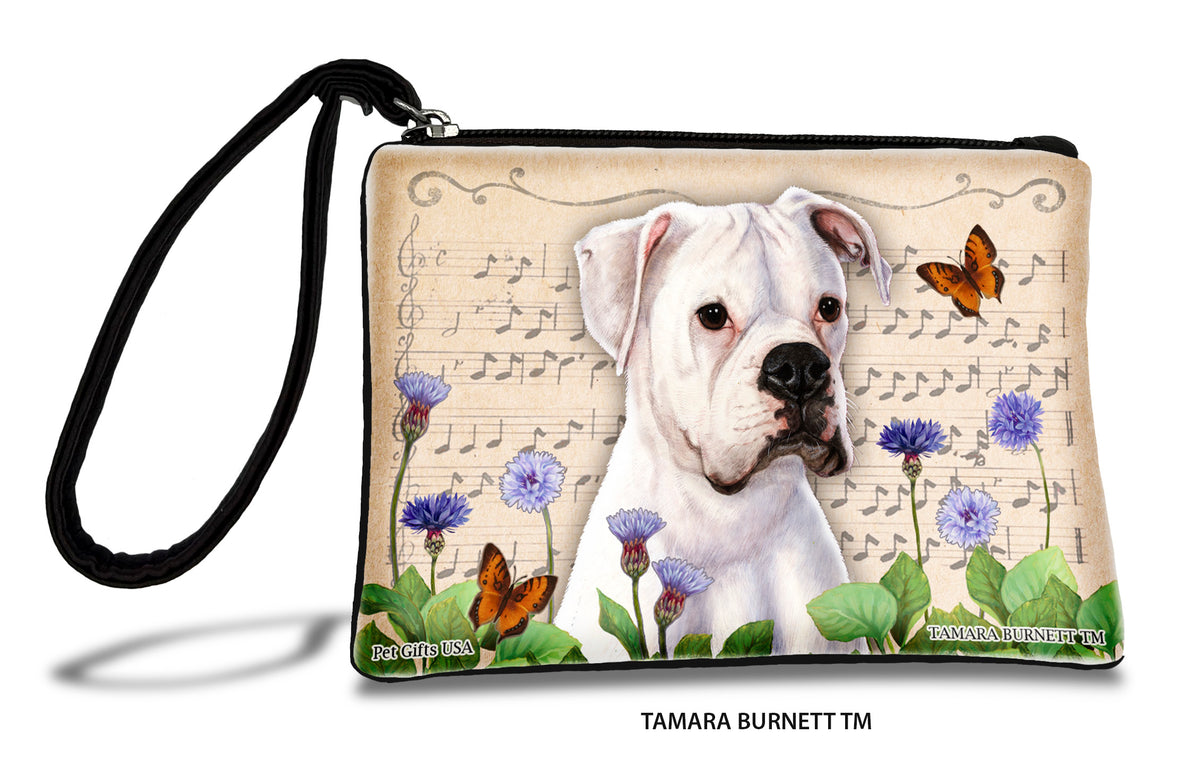 Boxer White Uncropped Zippees Pet Pouch