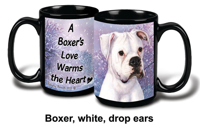 Boxer White Uncropped Winter Mug 15 oz