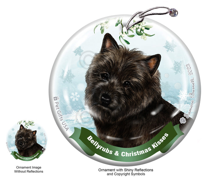 Cairn Terrier Bellyrubs and Christmas Kisses Ornament