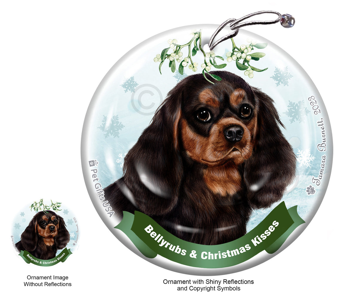 Cavalier King Charles Bellyrubs and Christmas Kisses Ornament