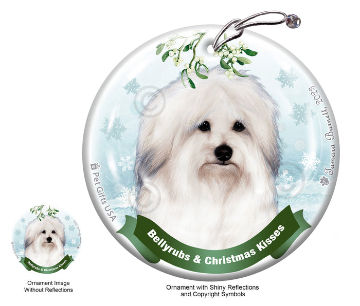 Coton de Tulear Bellyrubs and Christmas Kisses Ornament