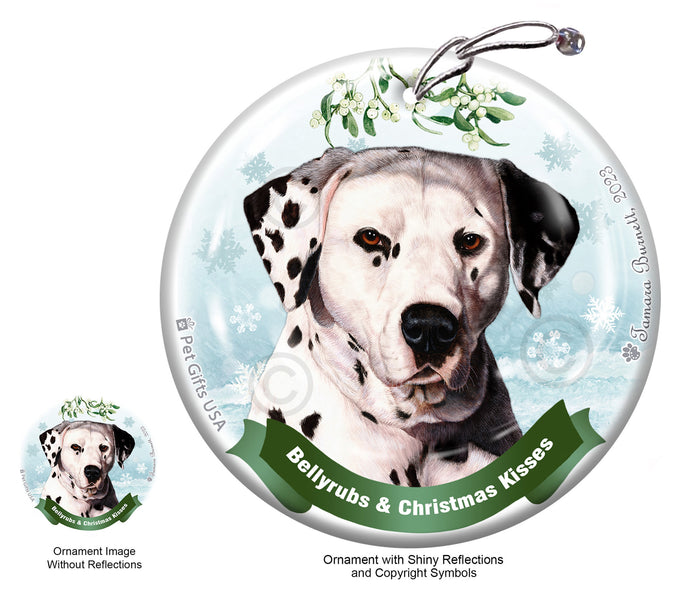 Dalmatian Bellyrubs and Christmas Kisses Ornament