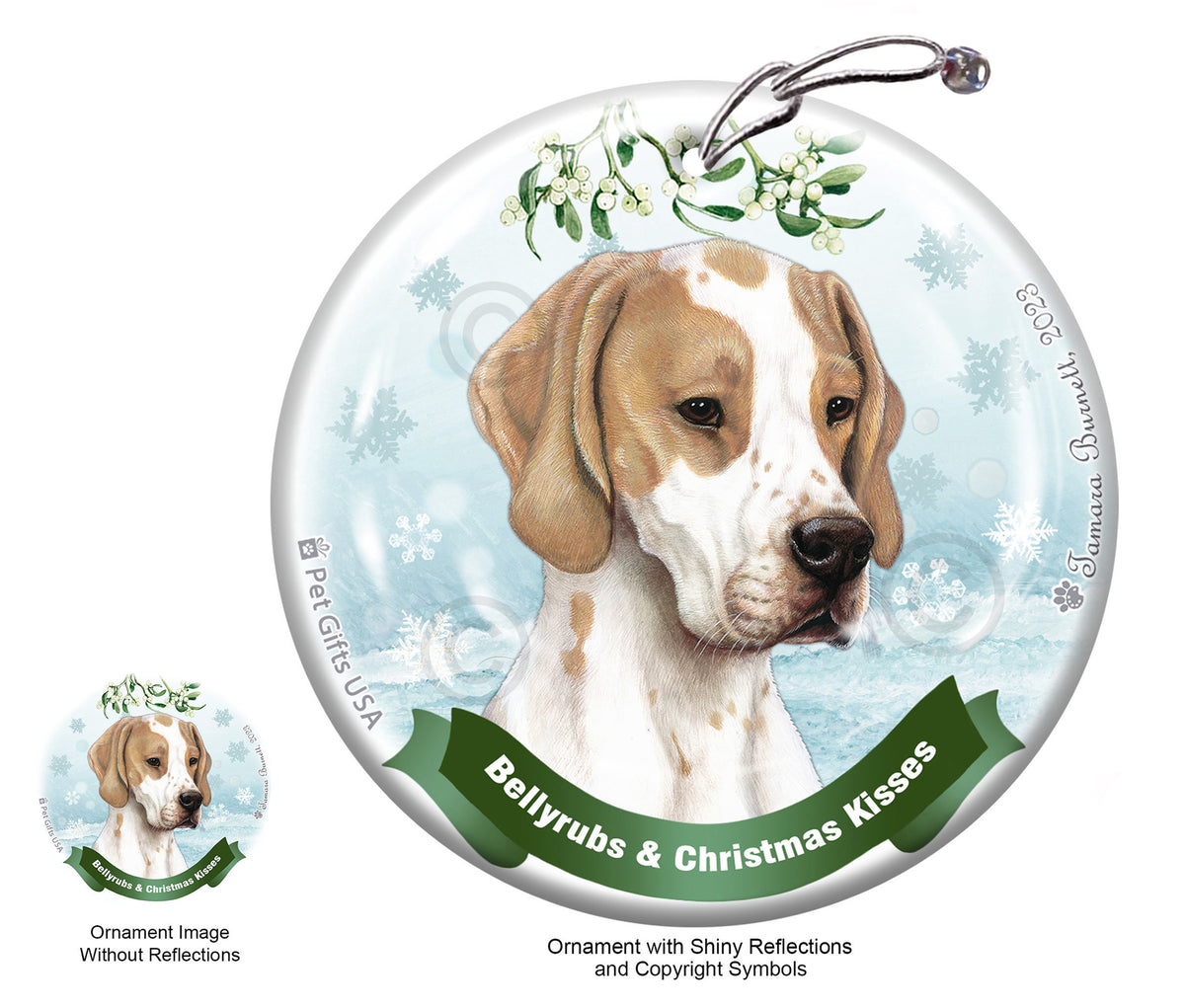 English Pointer Lemon and White Ornament