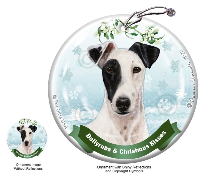 Fox Terrier Bellyrubs and Christmas Kisses Ornament