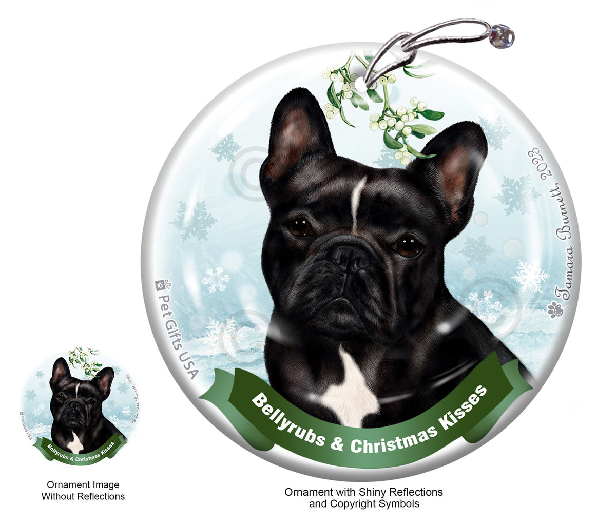French Bulldog Black and White Ornament