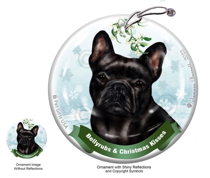 French Bulldog Bellyrubs and Christmas Kisses Ornament