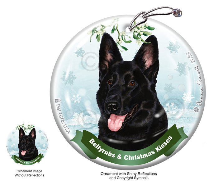 German Shepherd Bellyrubs and Christmas Kisses Ornament