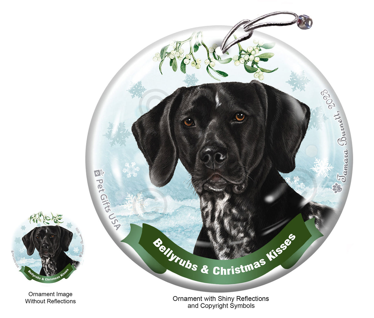 German Shorthaired Pointer Bellyrubs and Christmas Kisses Ornament
