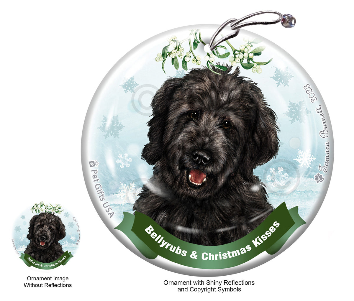 Goldendoodle Black Ornament
