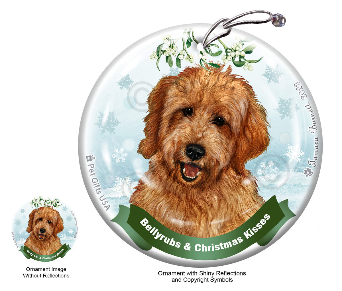 Goldendoodle Red Ornament
