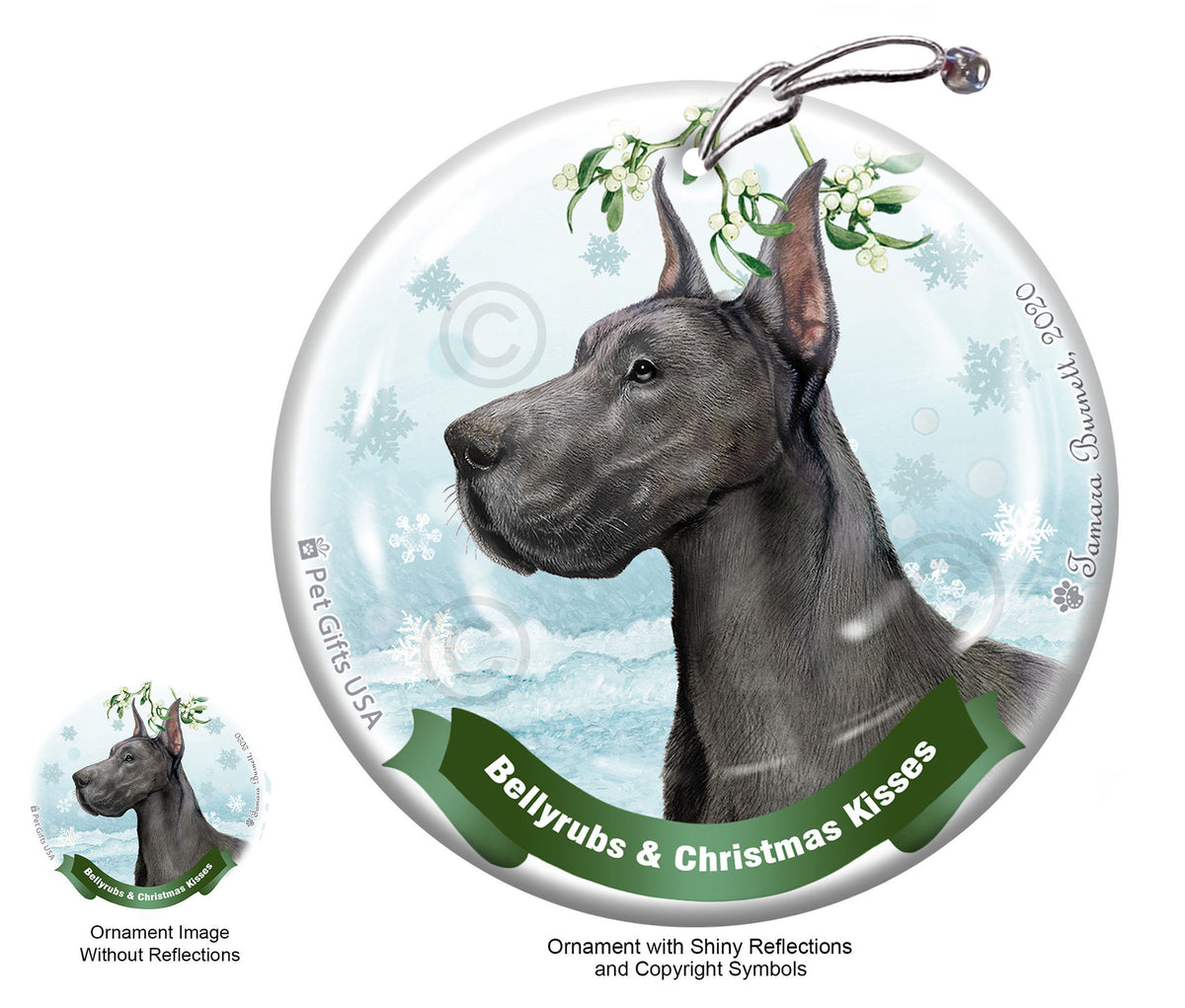 Great Dane Blue Cropped Ornament