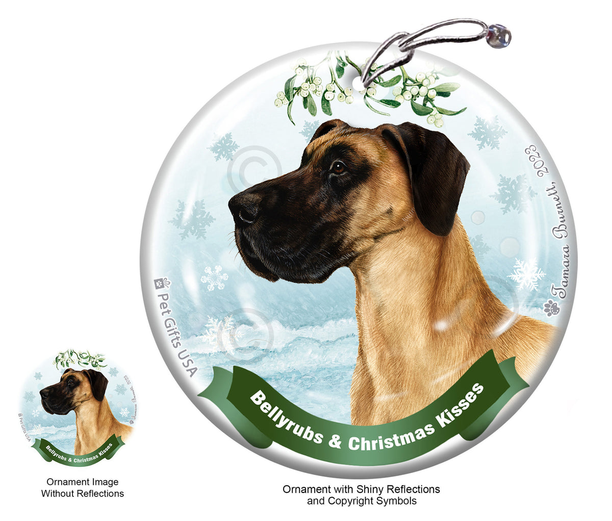 Great Dane Fawn Uncropped Ornament