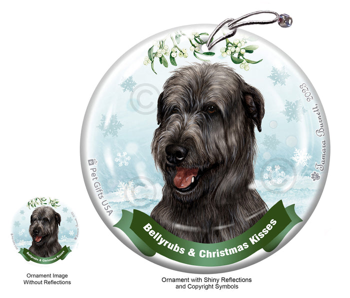 Irish Wolfhound Bellyrubs and Christmas Kisses Ornament